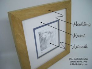 Identifying the parts of a frame: the moulding, the mount and the artwork