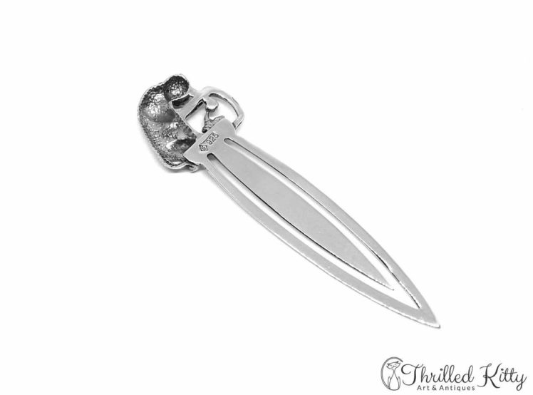 Cat & Fishbowl Bookmark Solid Sterling Silver 2
