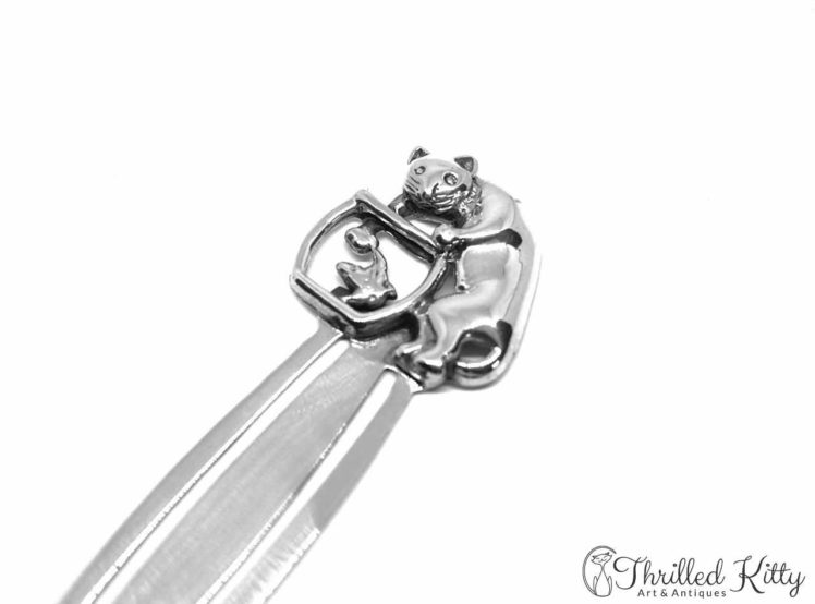 Cat & Fishbowl Bookmark Solid Sterling Silver 3