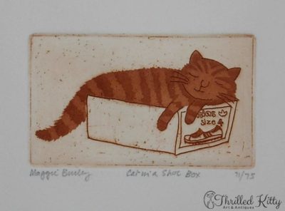 ‘Cat in a Shoe Box’ by Maggie Burley | Limited Edition Etching