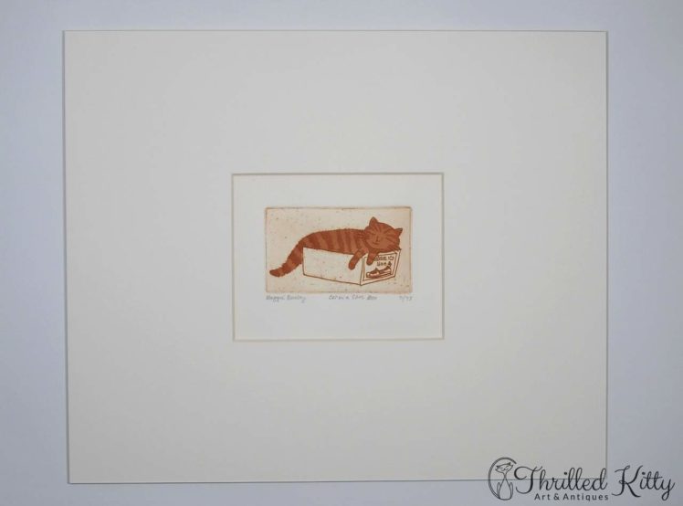 Cat in a Shoe Box by Maggie Burley-Limited Edition Etching-2