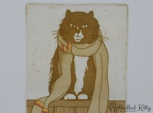 ‘Cat with Scarf’ by Maggie Burley | Limited Edition Etching
