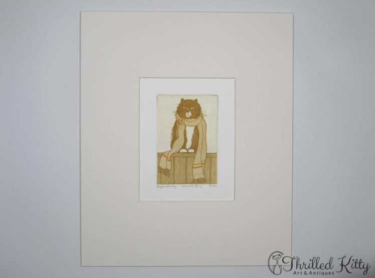 Cat with Scarf by Maggie Burley-Limited Edition Etching-2