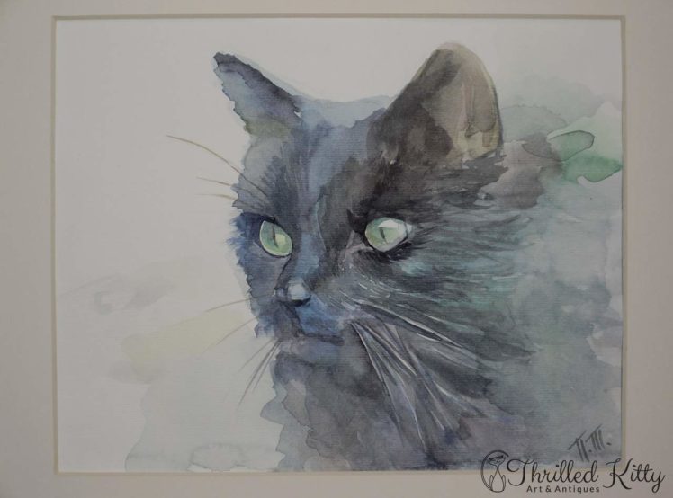 Dark Cat by Petya Tosheva-Watercolour-4