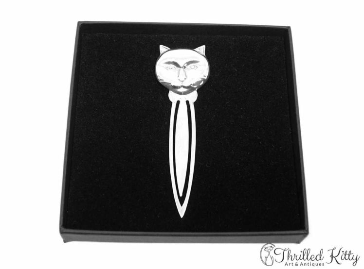 Handsome Cat’s Head Bookmark Solid Sterling Silver 4