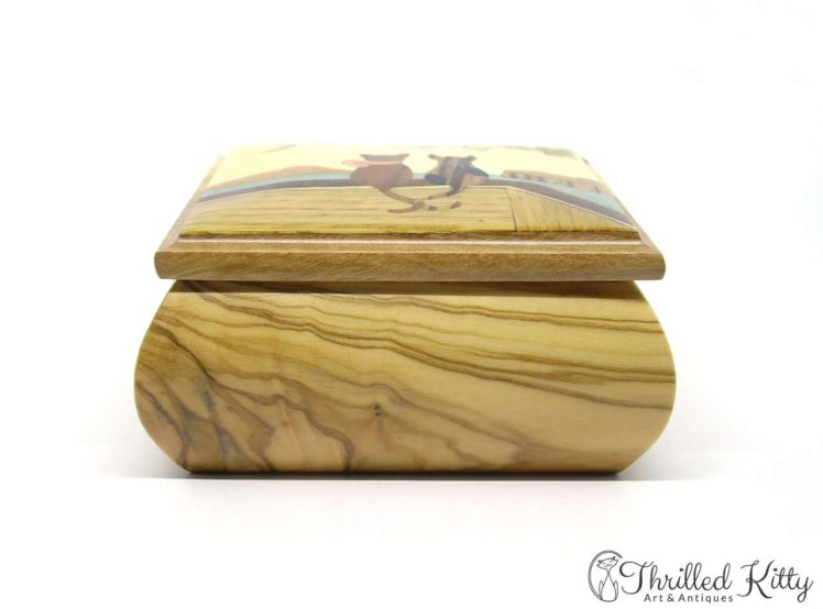 Italian Sorrento Ware Jewellery Box-Inlaid Olive Wood-7