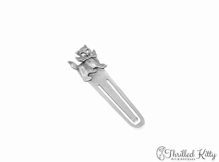 Kitten With Bow Bookmark Solid Sterling Silver 1