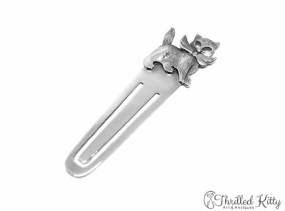 Kitten With Bow Bookmark | Solid Sterling Silver