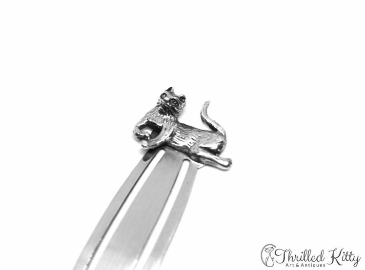Reclining Cat Bookmark Solid Sterling Silver 3