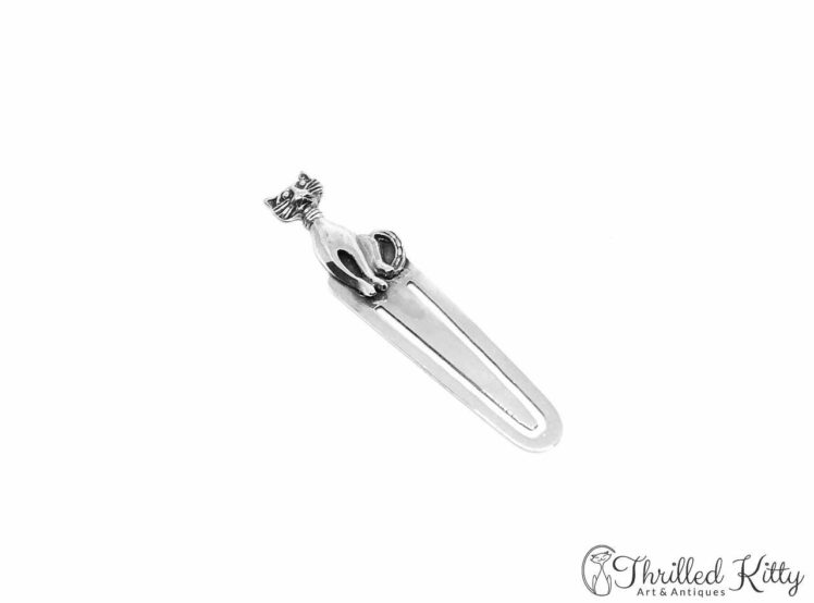 Stylised Sitting Cat Bookmark Solid Sterling Silver 1
