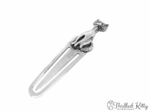 Stylised Sitting Cat Bookmark | Solid Sterling Silver