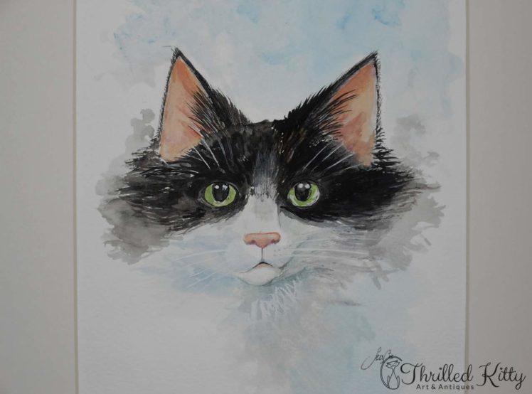 The Cat Next Door by Paul Selvey-Watercolour-4