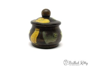 Unique Découpaged Lidded Treen Pot