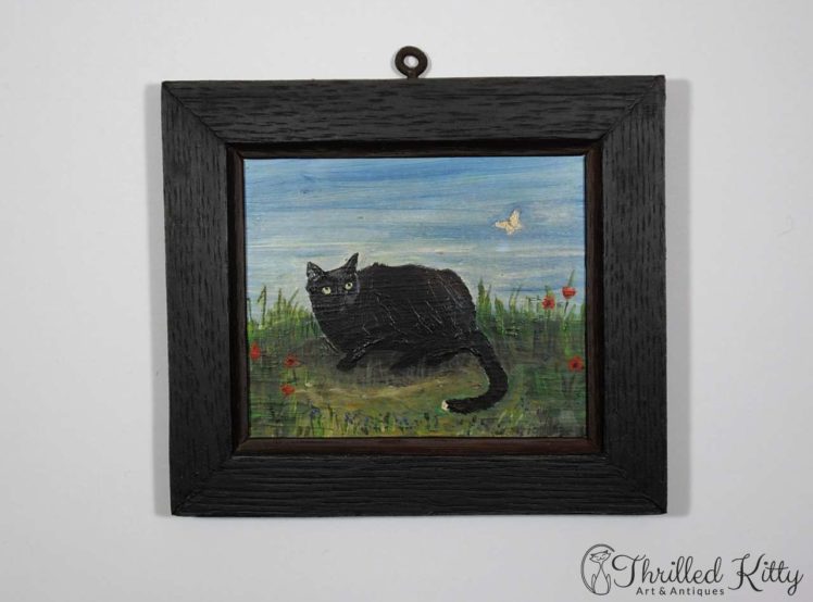 Tom Tom Cat & Butterfly-Oil on Board-1982-2