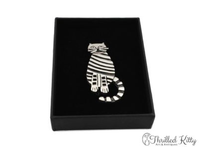 Fabulous Stripey Cat Brooch | Irish Hallmarked Sterling Silver