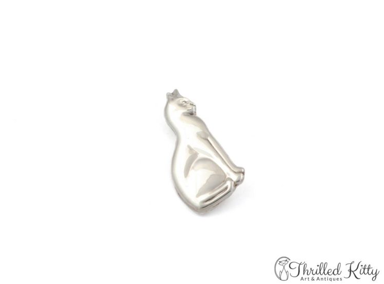 Sitting-Cat-Profile-Silver-Brooch-1970s-1