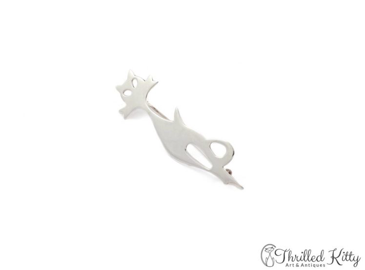 Stylised-Modernist-Cat-Brooch-Silver-1