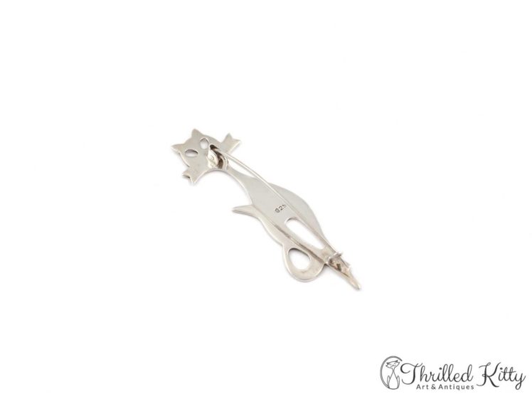 Stylised-Modernist-Cat-Brooch-Silver-3