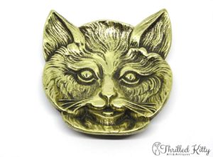 Charming Cat’s Face Footed Brass Dish | Mid Twentieth Century