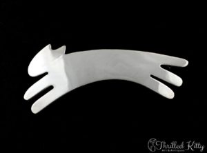 Pouncing Cat Brooch | Scandinavian Modernist Silver | 1990s