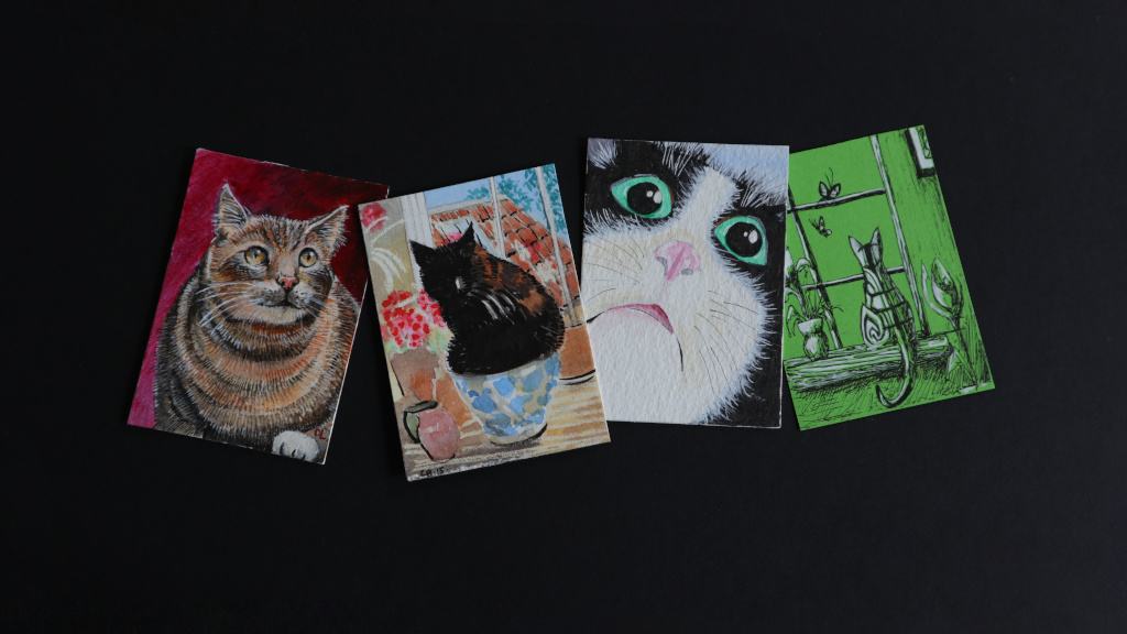 ACEO - Explore Cat Art in Miniature | Thrilled Kitty