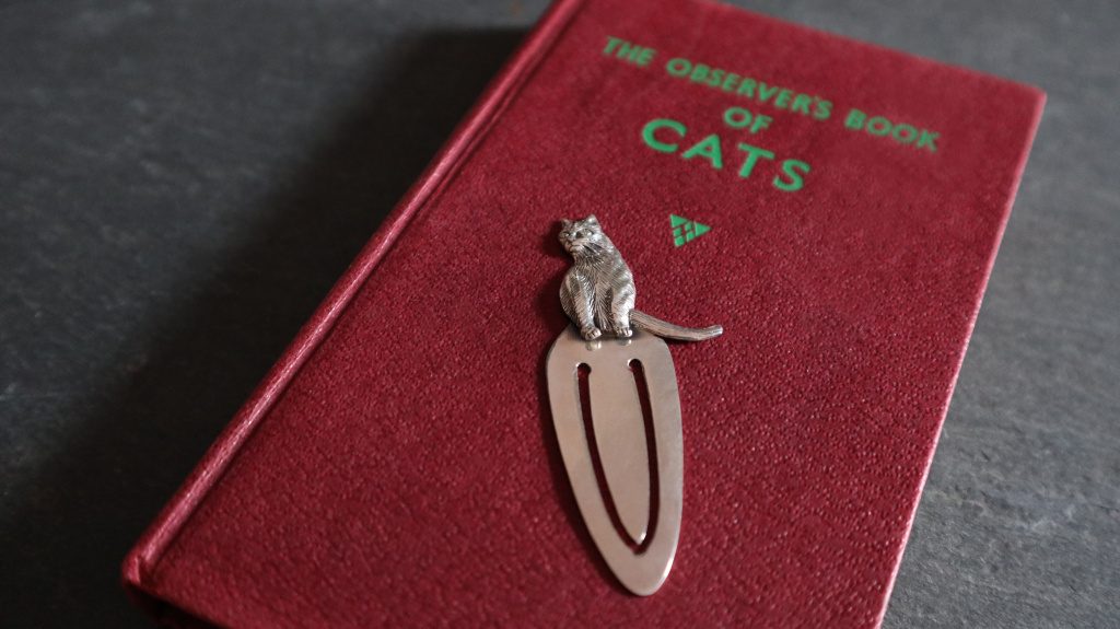 Solid Sterling Silver Cat Bookmark