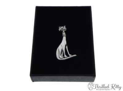 Sixties Style Cat Brooch | Sterling Silver