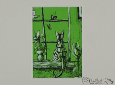 ‘Striped Cat on Windowsill’ by Eleyse Gottman | ACEO