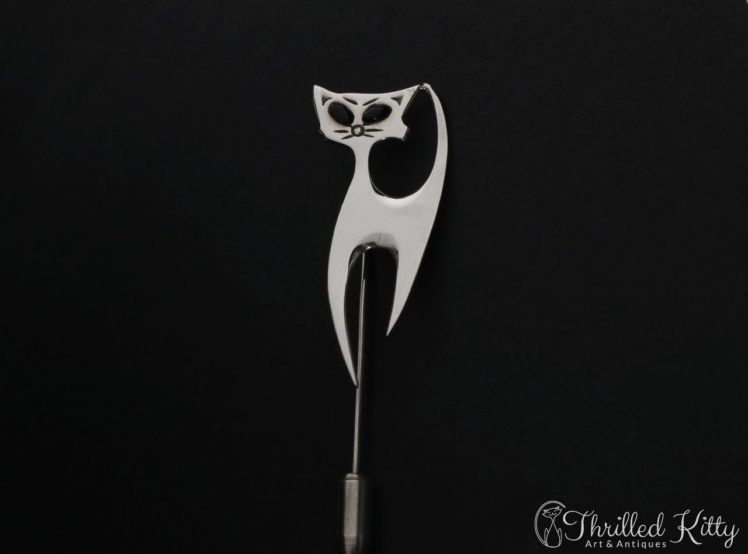Silver sales cat pin