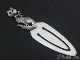 Bushy Tailed Cat Bookmark | Solid Sterling Silver