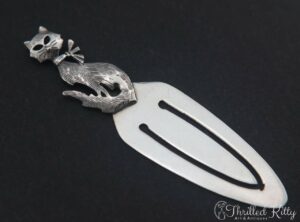 Bushy Tailed Cat Bookmark | Solid Sterling Silver