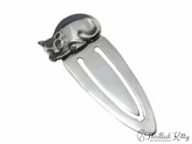 Quirky Sleeping Cat Bookmark | Solid Sterling Silver
