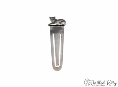 Watchful Cat Small Bookmark | Solid Sterling Silver